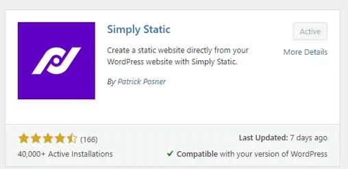 Simply Static plugin by Patrick Posner